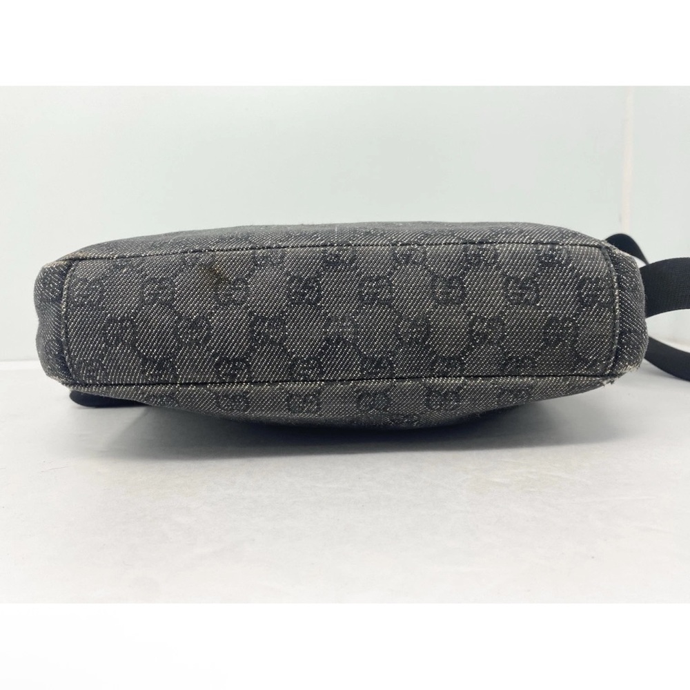 Gucci Black Denim Monogram Hobo Half Moon Shoulder Bag - Picture 4 of 14